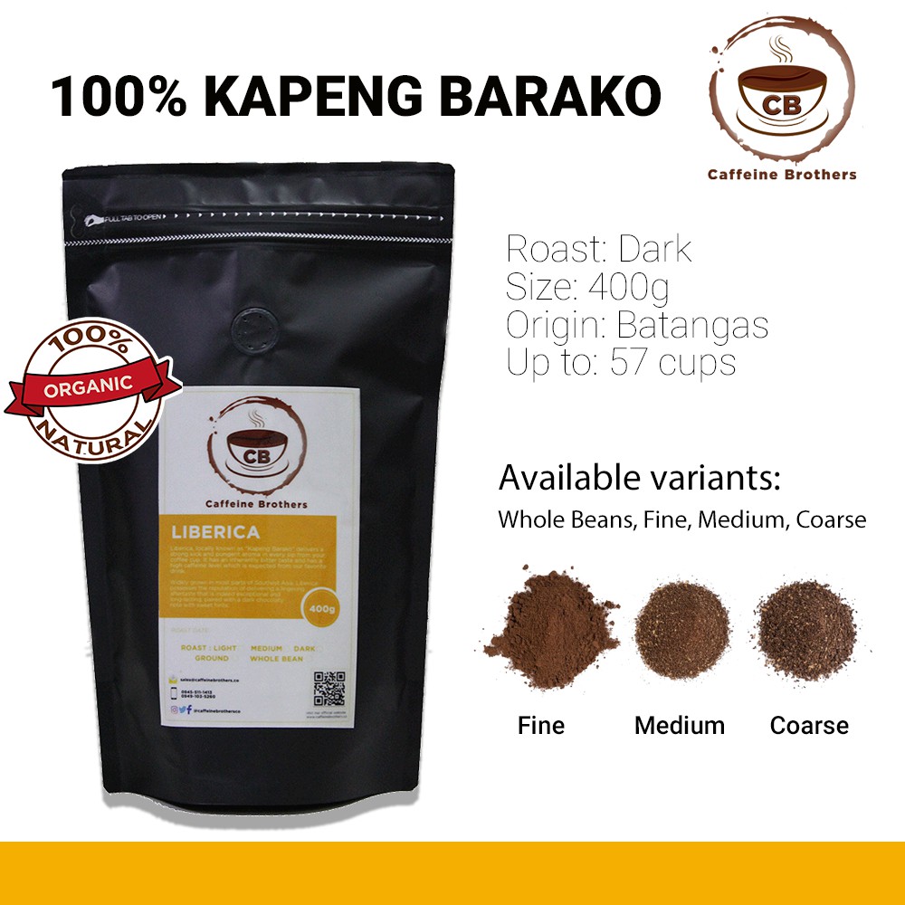 Kapeng Barako Dark Roast 400g (Whole Beans / Grounds) | Shopee Philippines