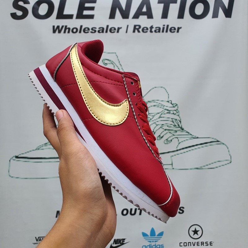 nike cortez red and gold