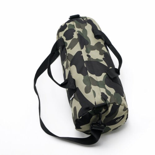A Bathing Ape Bape  Shoulder Handbag Cylinder Duffle Gym Travel Bag Green
