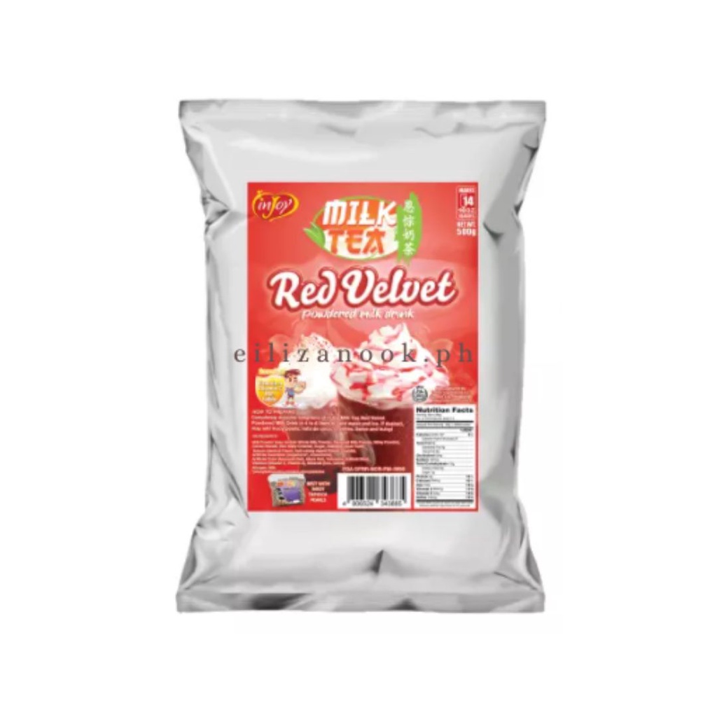 inJoy Red Velvet Milk Tea Powder Instant Powdered Milk Tea 500g