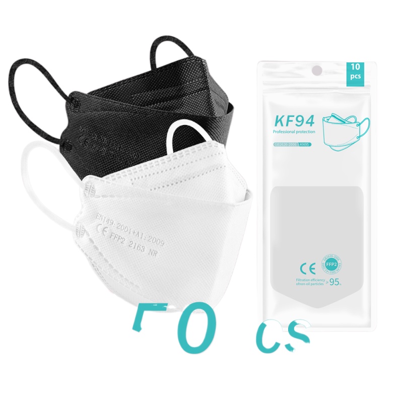 LJH 50PCS Kf94 Mask Original 50 Pcs 100PCS FDA Fish Mask 4 PLY KF94