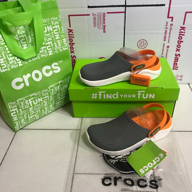 crocs gray and orange