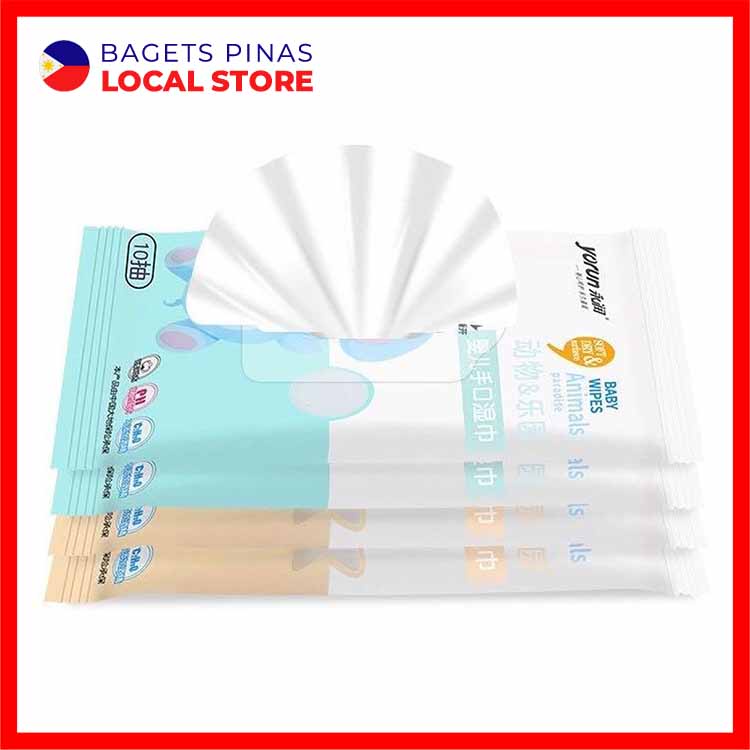 Bagets Pinas 1 pack 10pcs Mini Wet Tissues Baby Hand & Mouth Wipes 7 ...