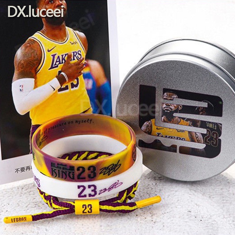 Kobe Basketball Bracelet Luminous Bracelet James Curry NBA Silicone Sports Wristband Titanium Steel Bracelet Braided Bracelet