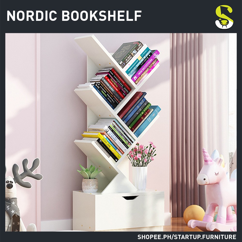 Nordic Bookshelf Creative Student Tree Shape Shelf Simple Small Bookcase Storage Household Shelf Shopee Philippines