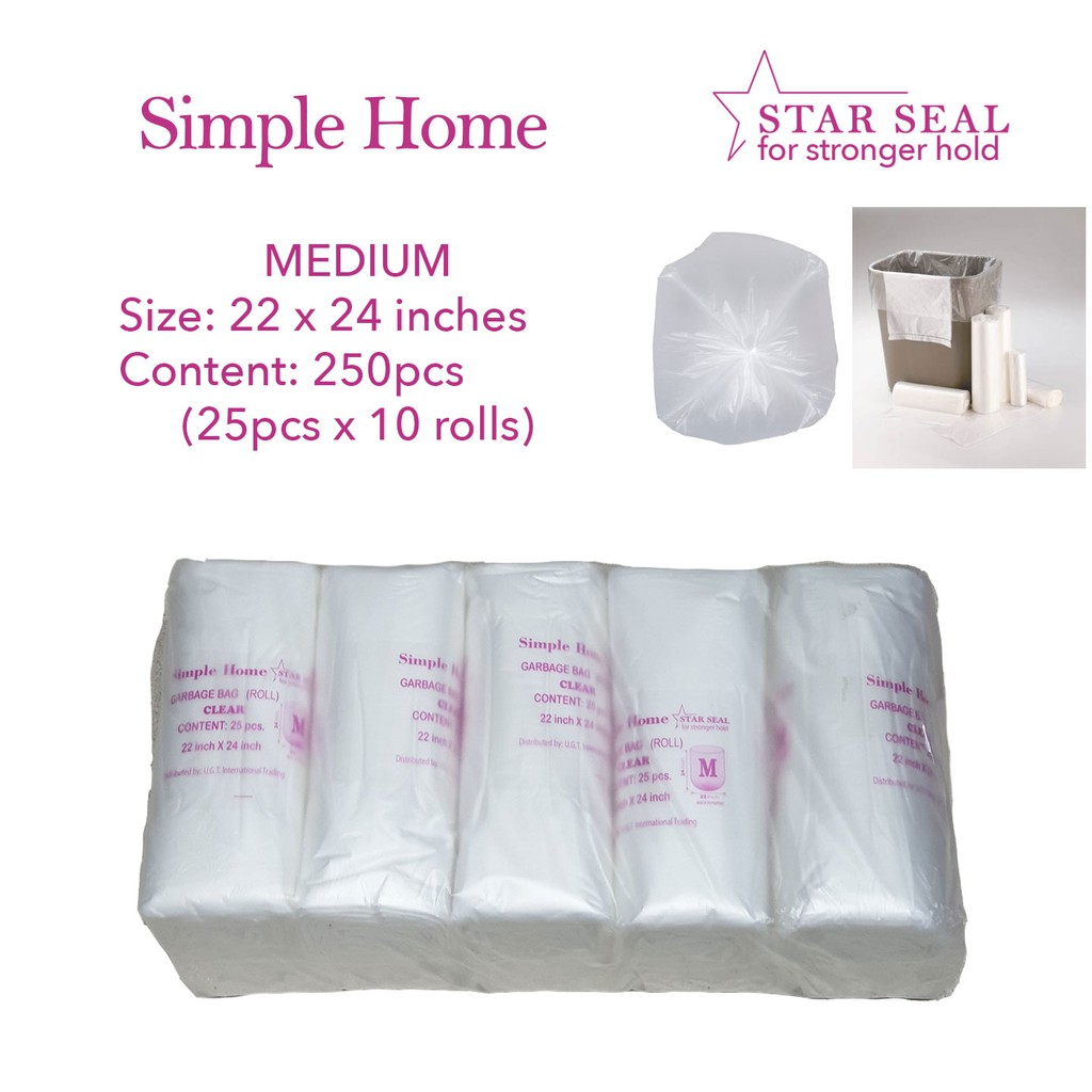 Simple Home Trash Bag Garbage Bag Star Seal 10 Roll Bundles R Shopee Philippines