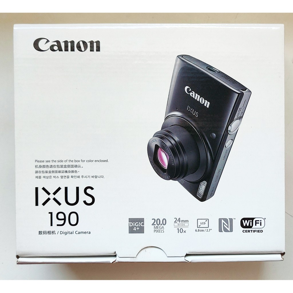 Canon IXUS 190 Compact Digital Camera 20MP 10x Optical Zoom COLOR BLACK
