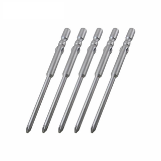 10Pcs 5.0mm Magnetic Slotted Screwdriver Bit S2 Steel 5mm Round Shank 60mm Long