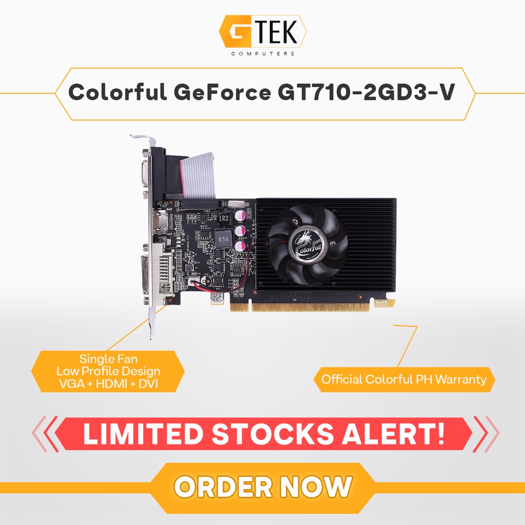 Colorful Geforce GT710-2GD3-V 2GB GDDR3 64-bit GPU | Shopee Philippines