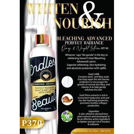 Bleaching Advanced Lotion CLASSIC 300ml & 135ml Shopee Philippines