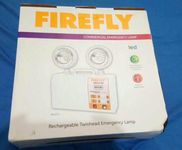 Firefly Emergency Lamp LED Rechargeable Twinhead FEL201L Shopee