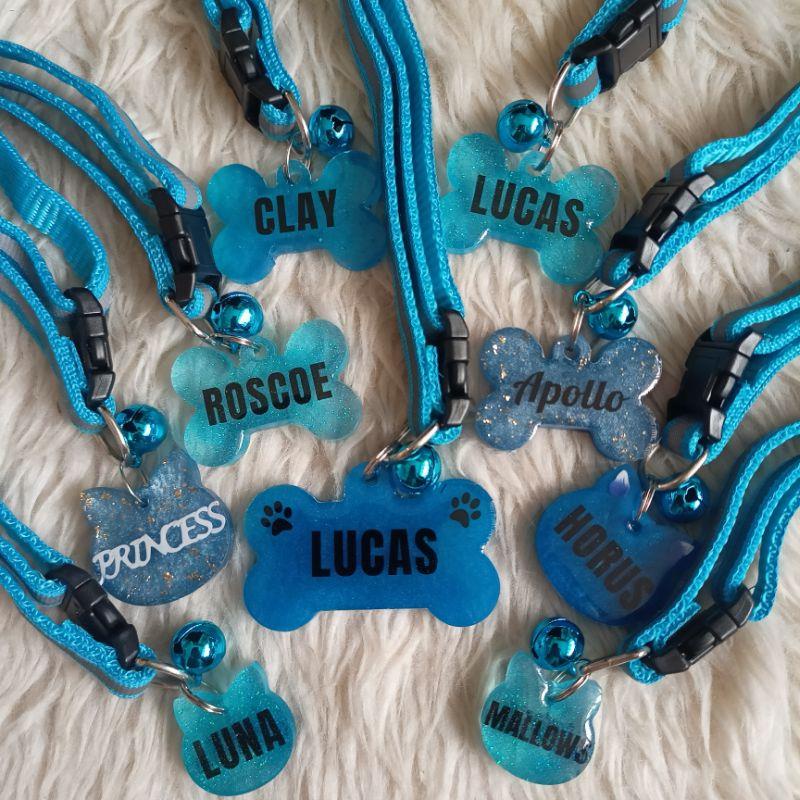 Customized Resin Dog and Cat NAMETAG - with collarcod #7