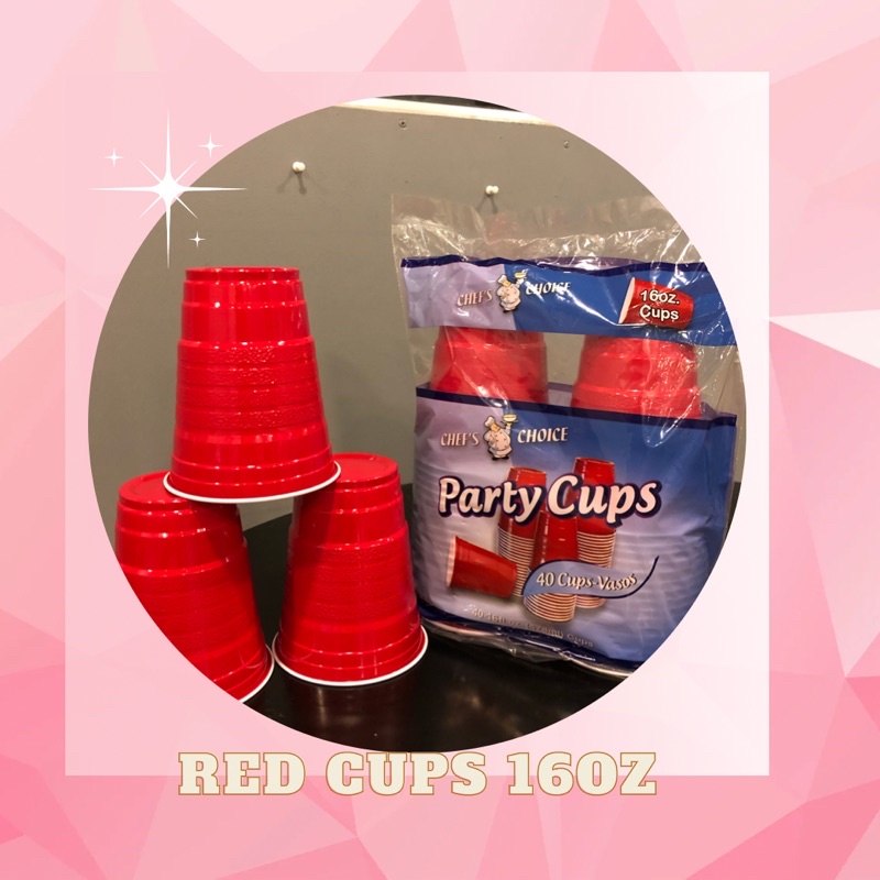 RED CUPS 16oz PARTY CUPS RED PARTY CUPS BEER PONG 40PCS PER