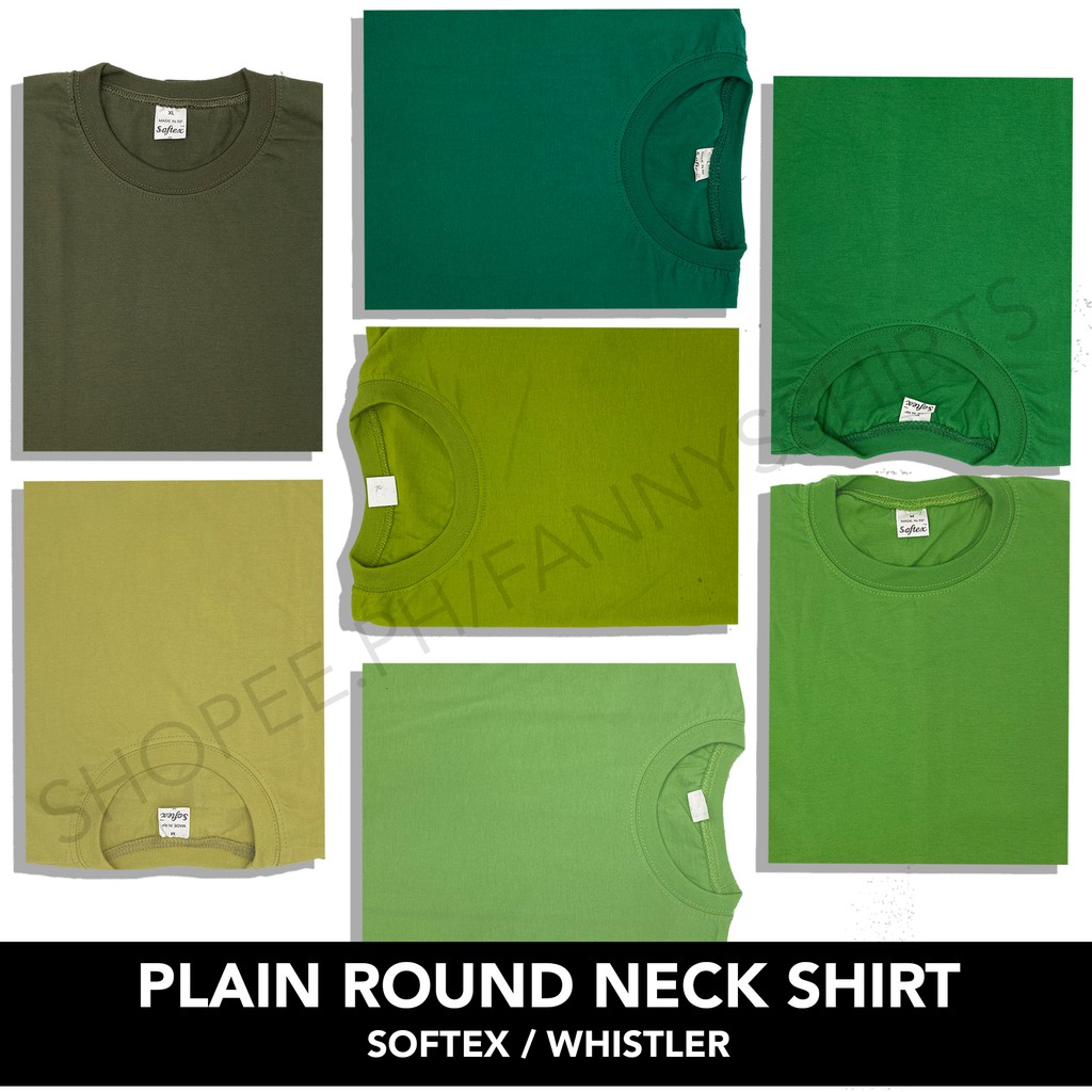 Plain Round Neck Shirt | Softex Whistler | Safari Dark Green EmGreen ...