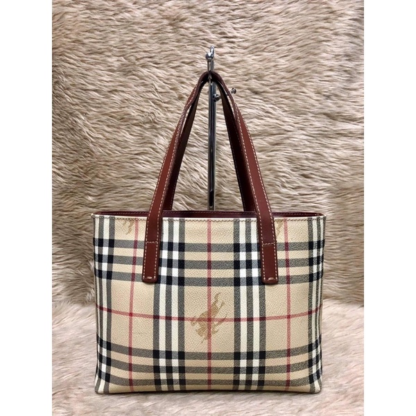 Authentic Burberry Haymarket Check Tote Bag | Shopee Philippines