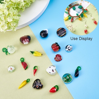 Nbeads 2/5/10/20/50/100pcs Handmade Lampwork Pendants/Beads Multi Shapes Multi Color For Jewelry Making- 14~30x6~25x3.5~16mm,hole: 1~4mm.