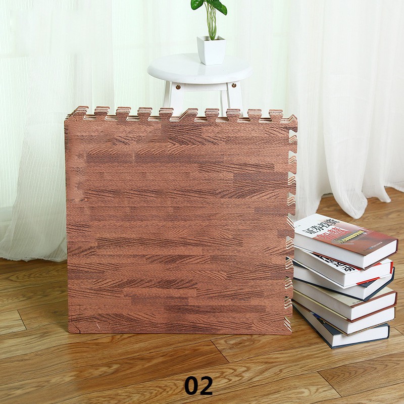 4 16pcs Eva Imitation Wood Puzzle Eco Friendly Crawling Mat