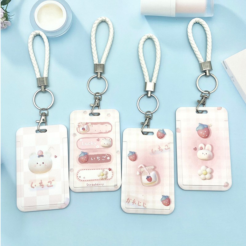 YoYo Lanyard Cartoon Cute Student Girl Pink Theme Bear Protable ...