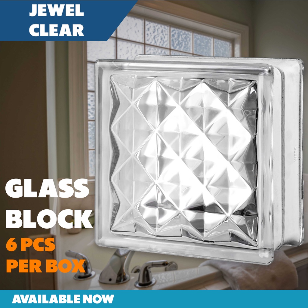 Jewel Clear building Glass Blocks/clear glass bricks (6pcs