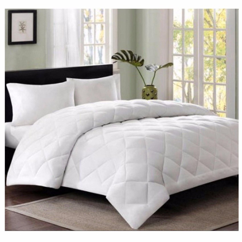 Dava Home Bedding Fiber Fill Comforter Blanket White Quilt Duvet