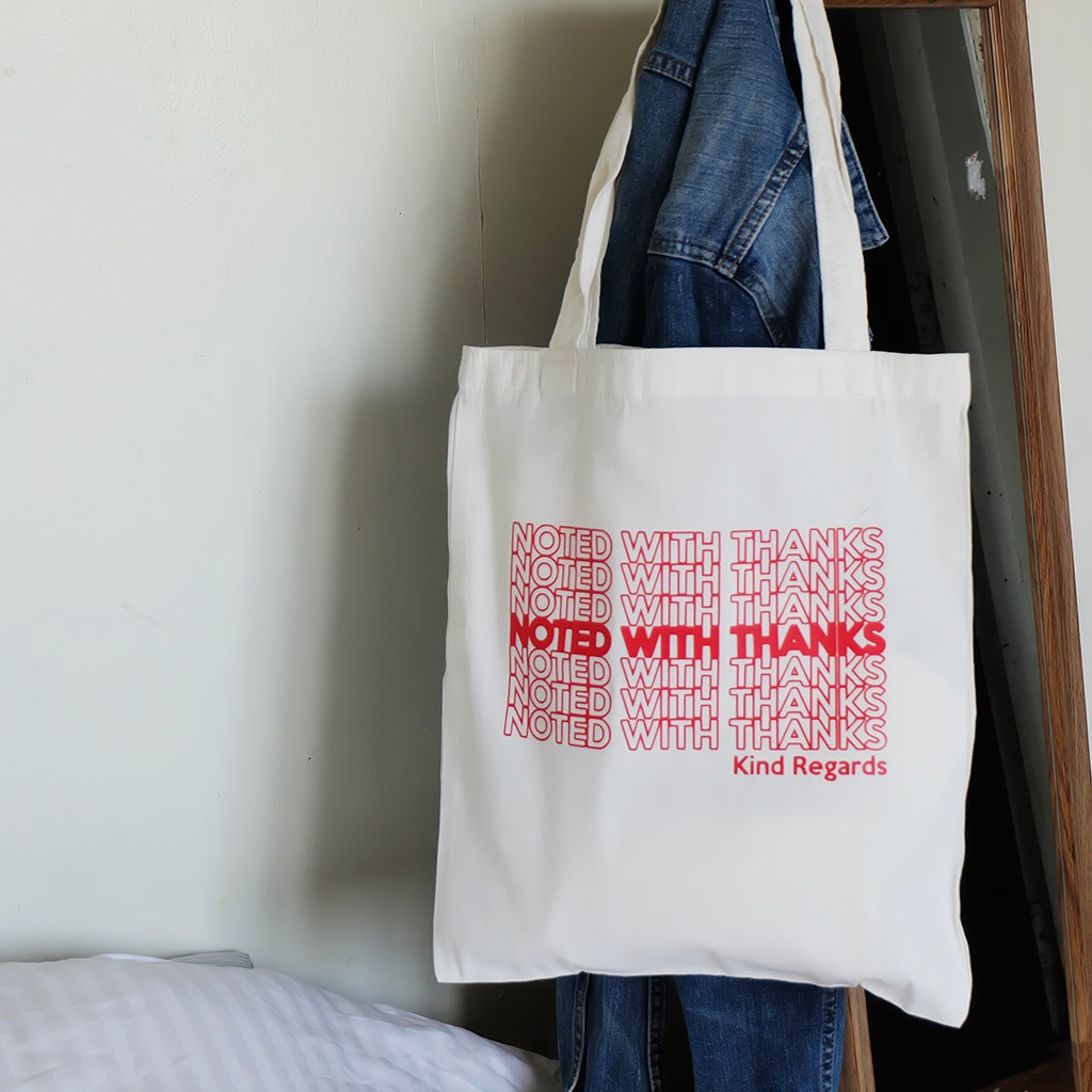 Aniya Clothing Noted With Thanks Canvas Tote Bag Shopee Philippines