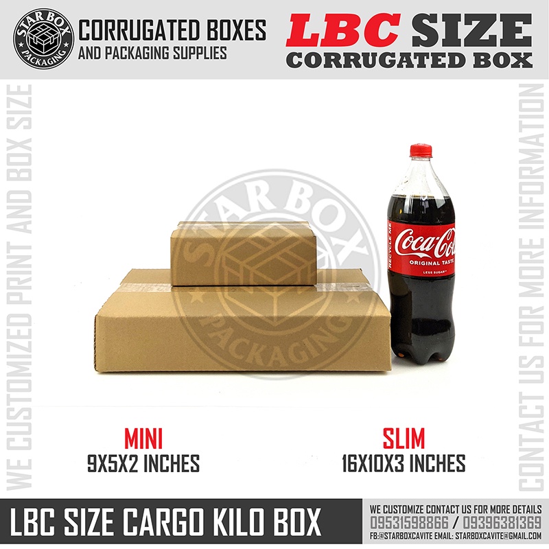 Starbox Mini LBC Express Sizes Corrugated Cargo Shipping Boxes