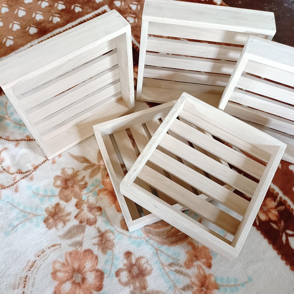 Multipurpose Wooden Crate Organizer Box 11x10x2 inch Shopee Philippines