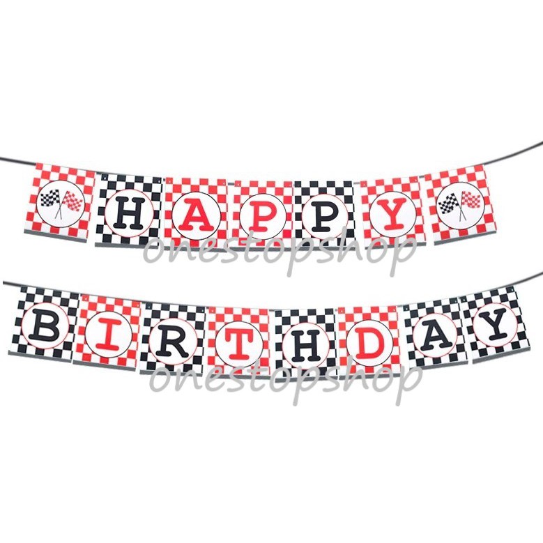 RACE CAR HAPPY BIRTHDAY LETTER BANNER | Shopee Philippines