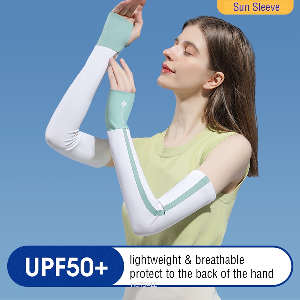 Ice Arm Sleeves Silk Sun UV Protection Sleeves Cooling Hand Sleeve UPF ...