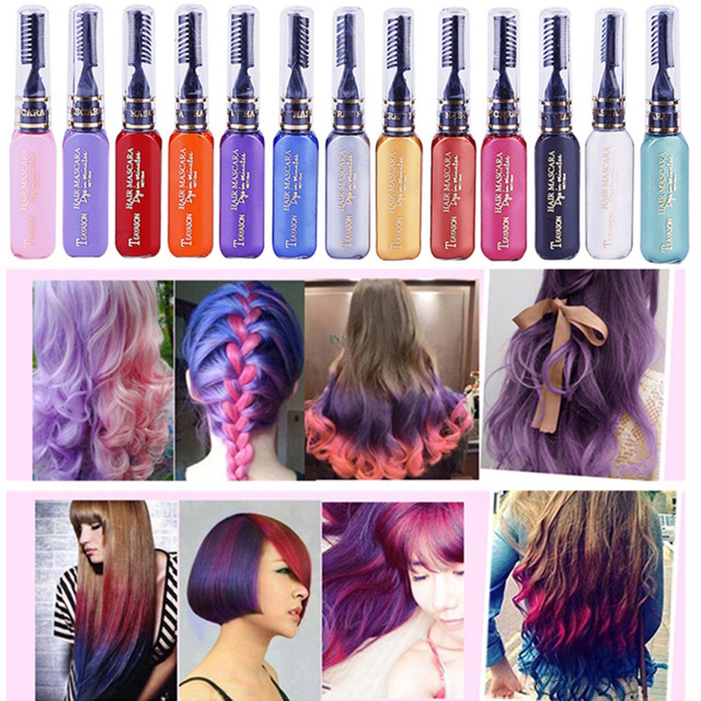 Hair Color Cream 13 Colors Hair Dye Mascara Non Toxic Diy Hair