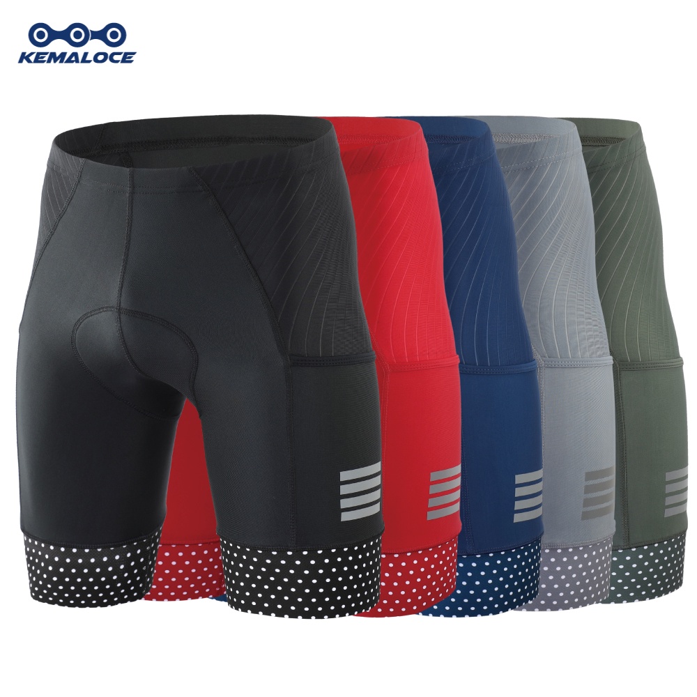 KEMALOCE Men Cycling Shorts Blank Black/Blue/Red/Green Cycling Shorts