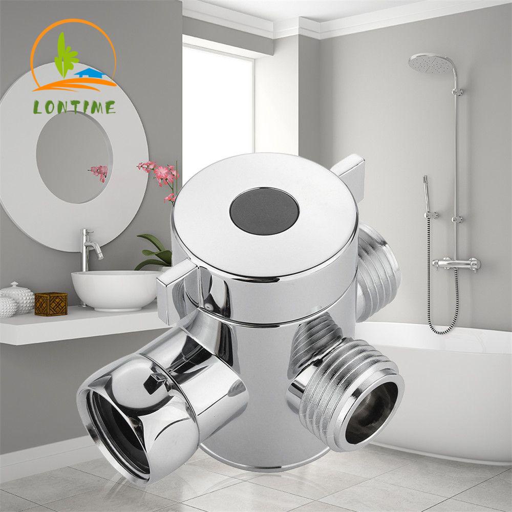 LONTIME 1/2 Inch Bathroom 3-Way Connector Toilet Diverter Valve T ...