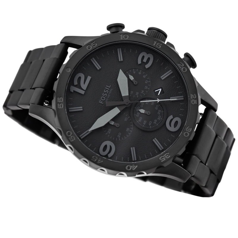 kloof Dhr Vooravond Fossil Nate Black Stainless Steel Chronograph Men's Watch JR1401 | Shopee  Philippines