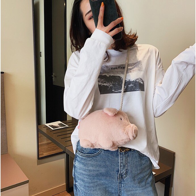 Zara FUZZY PIG CROSSBODY BAG | Shopee 