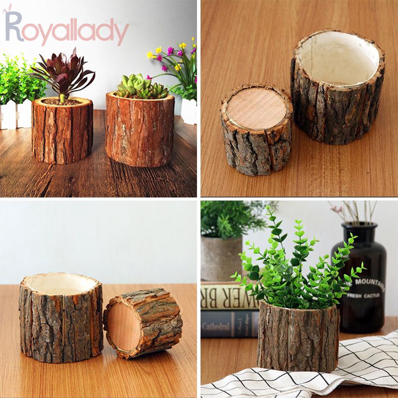 Latest Wood Decor Vintage Decoration Pots Flowerpot Wooden Succulent Small Plant Home Flower Pot Shopee Philippines