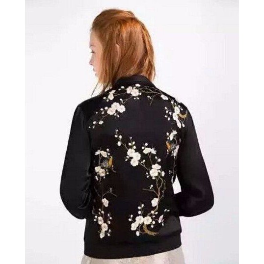 floral bomber jacket zara