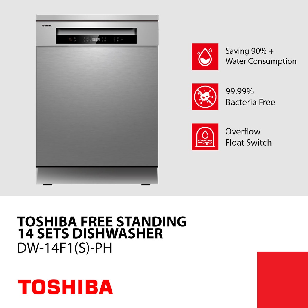 Toshiba Free Standing 14 Sets Dishwasher DW14F1(S)PH Shopee