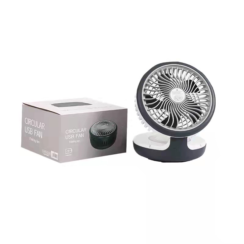NEW2023 CIRCULAR USB Desktop Electric Fan Foldable Table Fan with 4