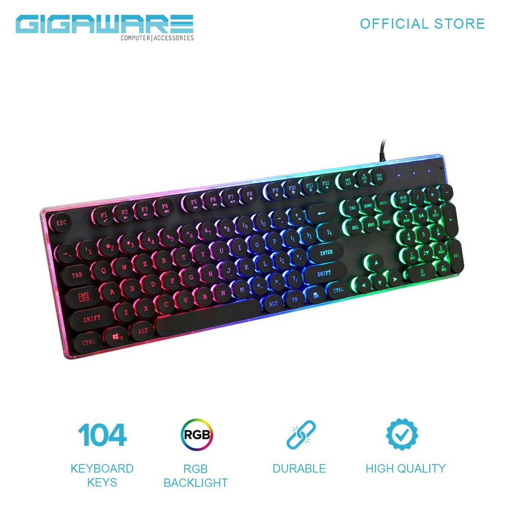 Gigaware GX60 Retro Punk Luminous Rainbow Mechanical Feel Gaming
