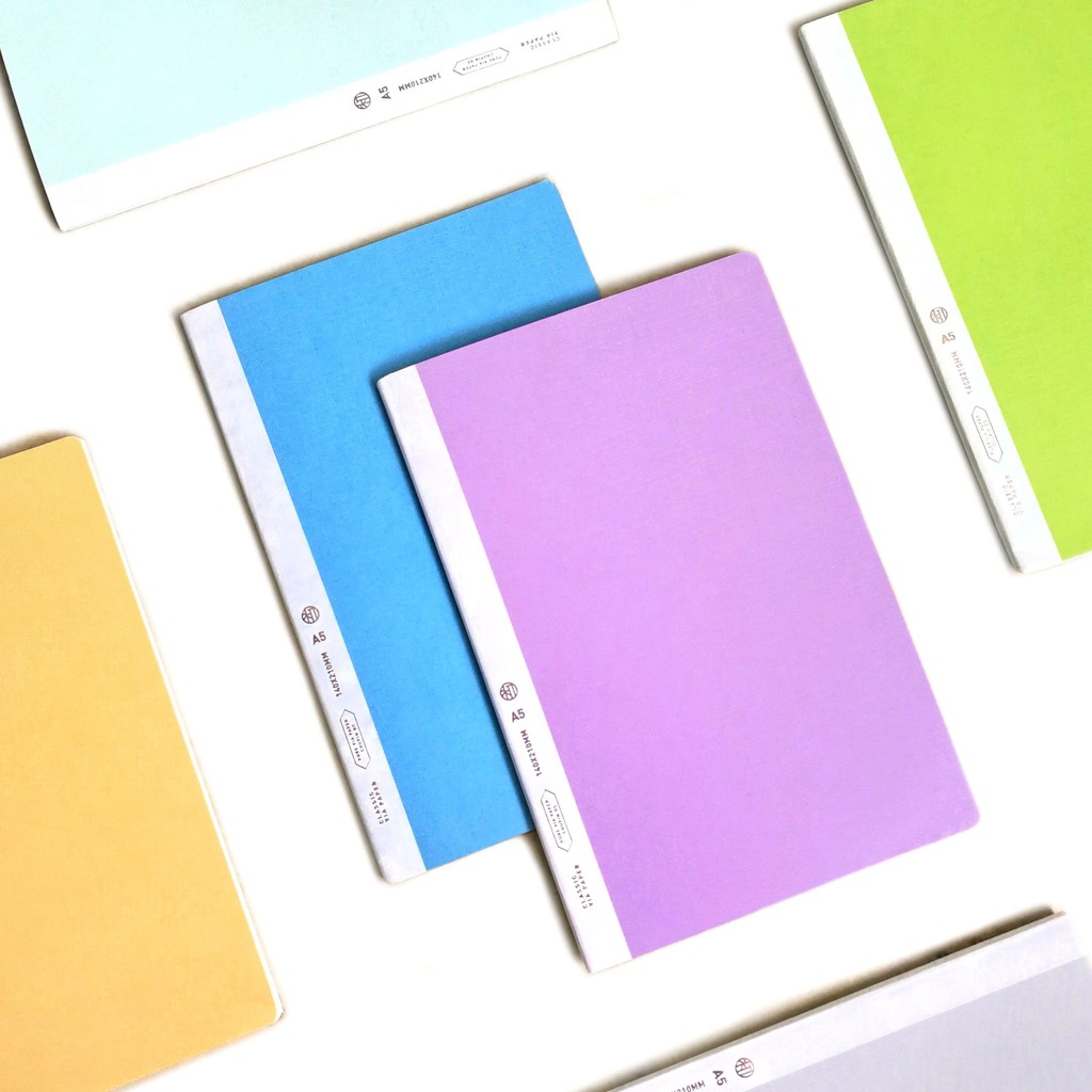 [7606] A5 MINIMALIST PASTEL COLORED THREADSEWED PLAIN NOTEBOOK FILLER