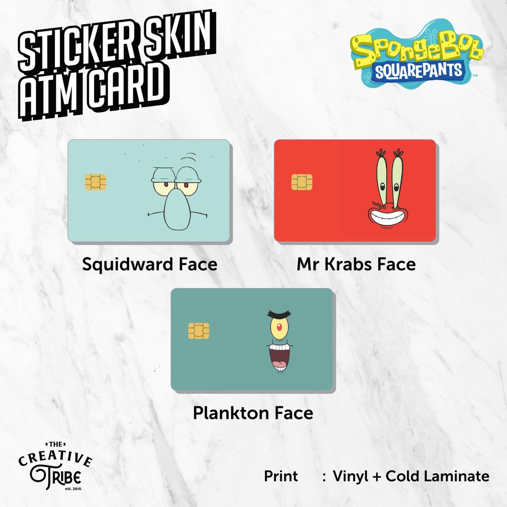 Spongebob Skin Card Sticker ATM Vinyl Debit Credit Emoney Flazz Sticker |  Shopee Philippines