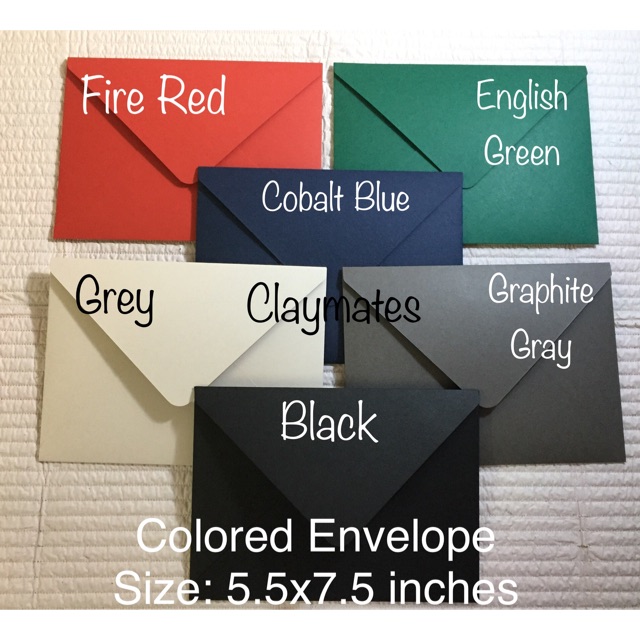 Colored Envelope 5R (Black, E. Green, G. Gray, C. Blue) Shopee