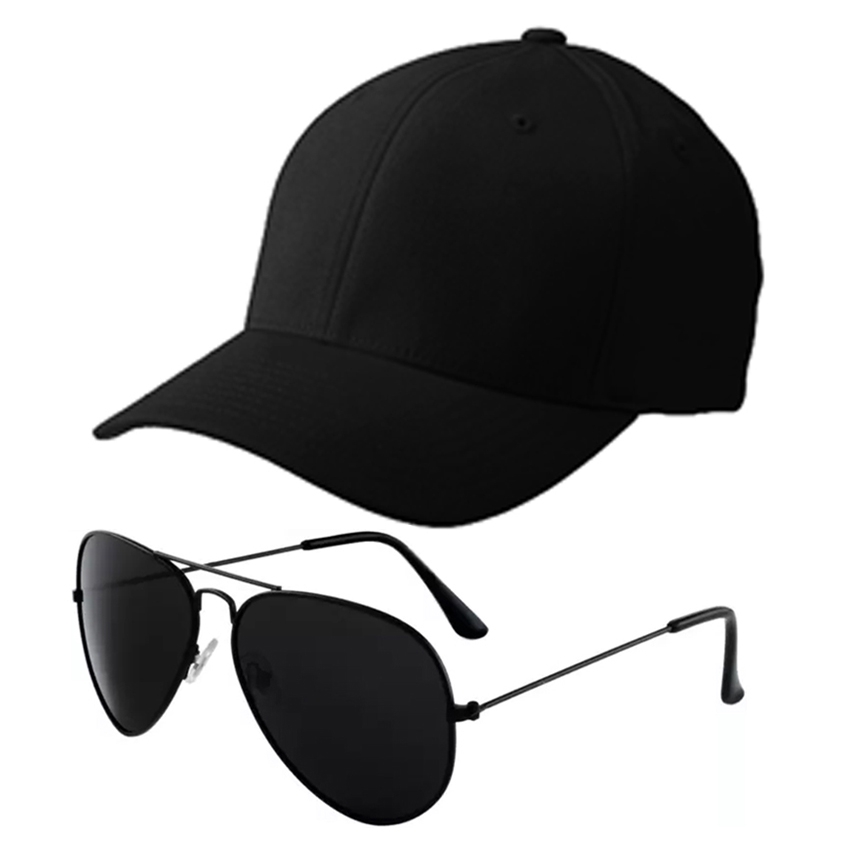 sunglasses and baseball cap