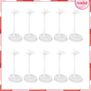 SM SunniMix 10 Pieces White Plastic Display Stand Holder for 30cm Dolls Toy Model Support Bracket White 