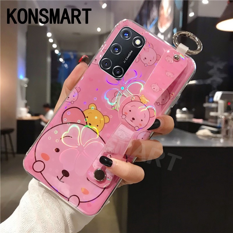 Handphone Casing OPPO A92 / A52 Case New Cute Cartoon Bear With