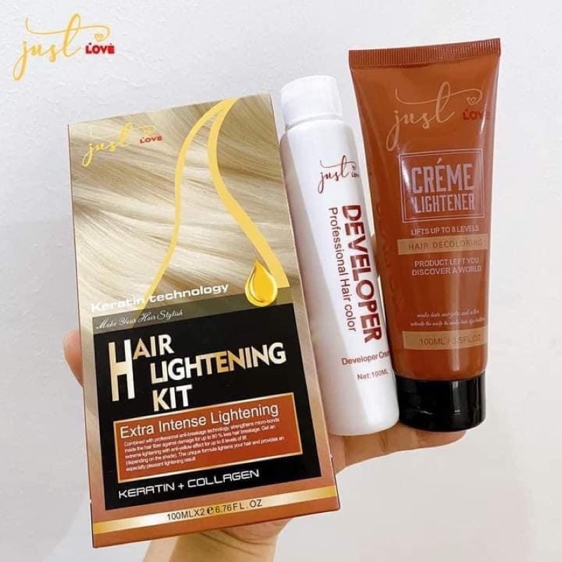 Just Love Hair Lightening Kit bleaching kit DIY bleach | Shopee Philippines