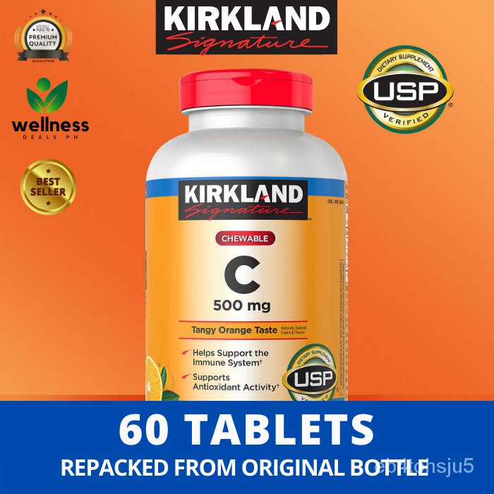 Kirkland Vitamin C 500 mg Chewable C500 Immune Antioxidant Sodium