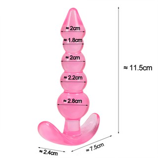 Pink Reusable Anal Beads Soft Jelly Anal Plug Butt Plug G-spot Prostate Massager Vaginal G spot Butt #3