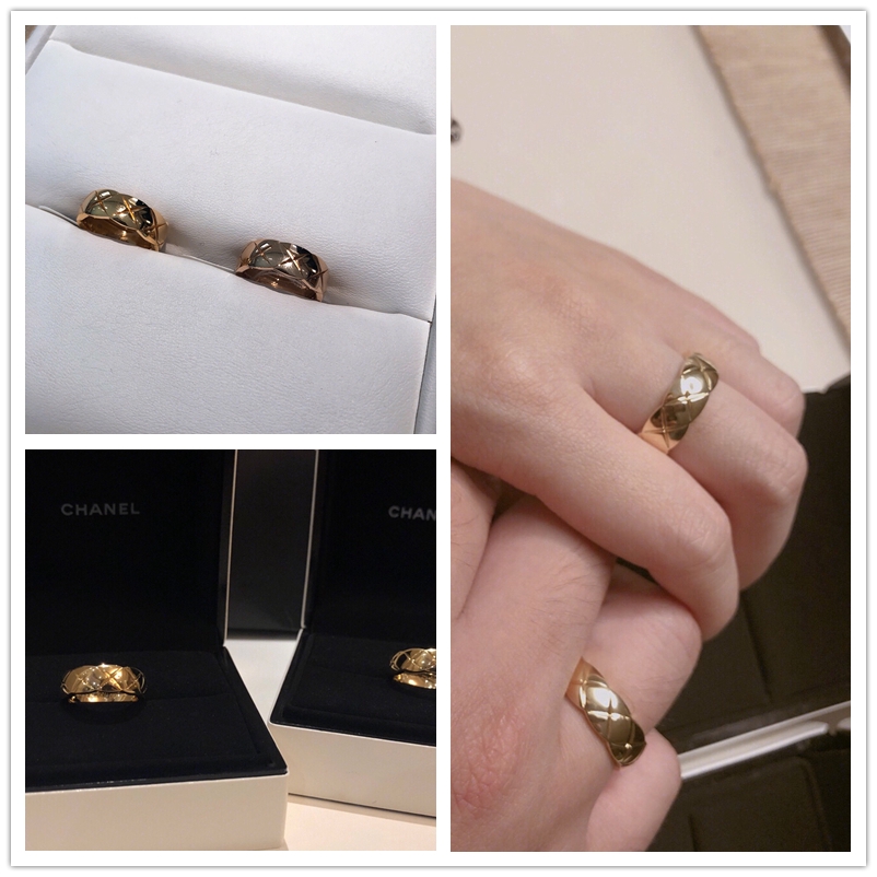 Chanel Coco Crush Ring Quilted Motif Ring In 18k Yellow Gold Shopee Philippines