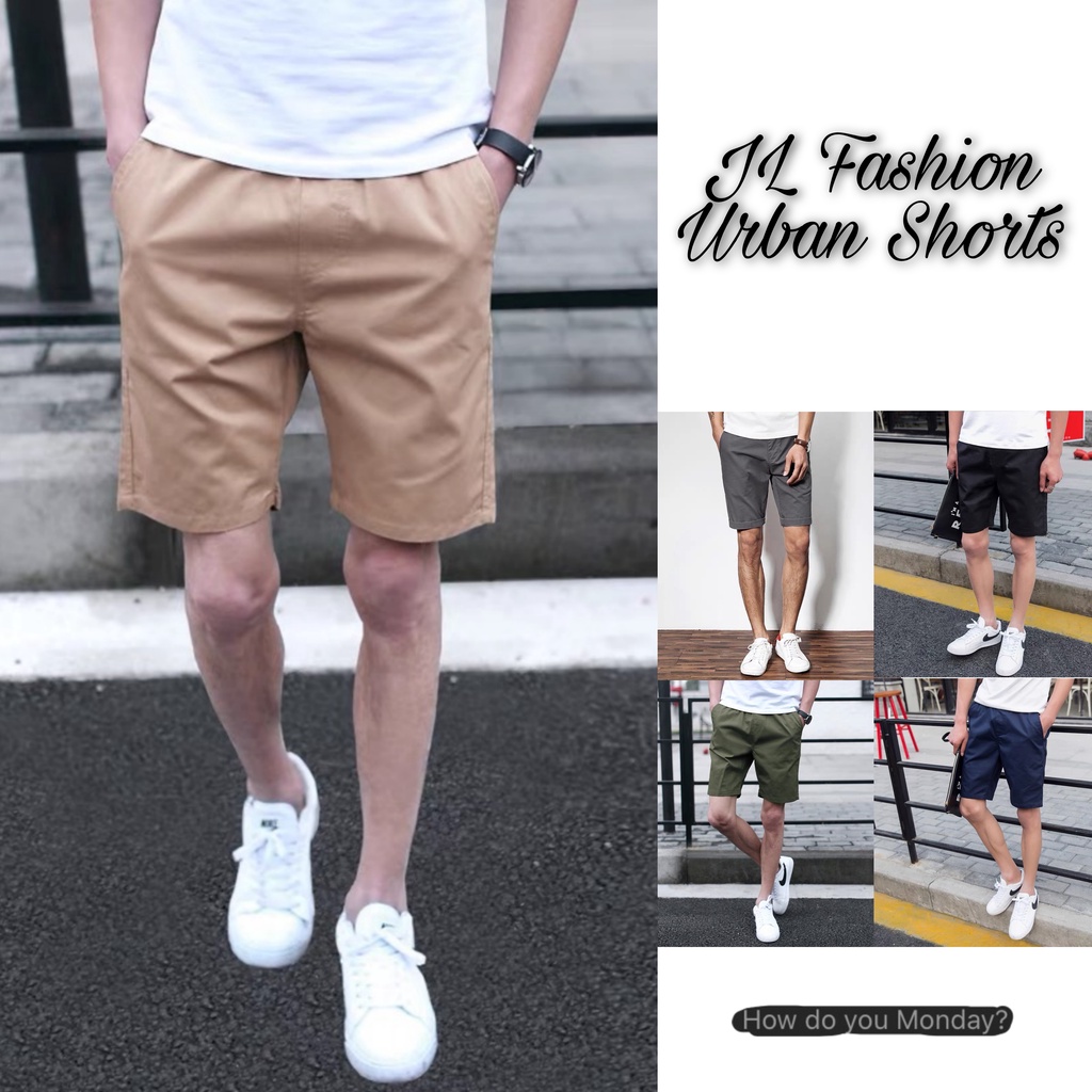 8 Colors Men's Urban Shorts Plain Garter Quality Tela Waist Drawstring